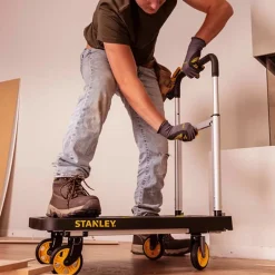 Stanley Opvouwbare Plate-forme PC517 - Max. 120KG - Aluminium - 68 x 41 x 92 CM - Plate-forme antidérapante - Zwart/Geel