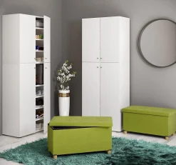 Stoff Sitztruhe Sitzbank Truhe Sizos L