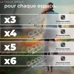 Support à bicyclette Pour les largeurs de pneu de 35 à 60 mm en Acier inoxydable