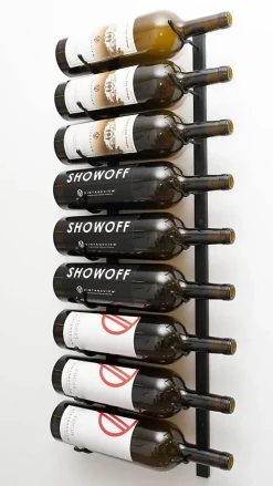 Support à bouteilles Série W Support pour 9 Magnums, métal fini noir