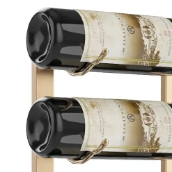 Support à bouteilles Série W4 pour 12 bouteilles, métal doré