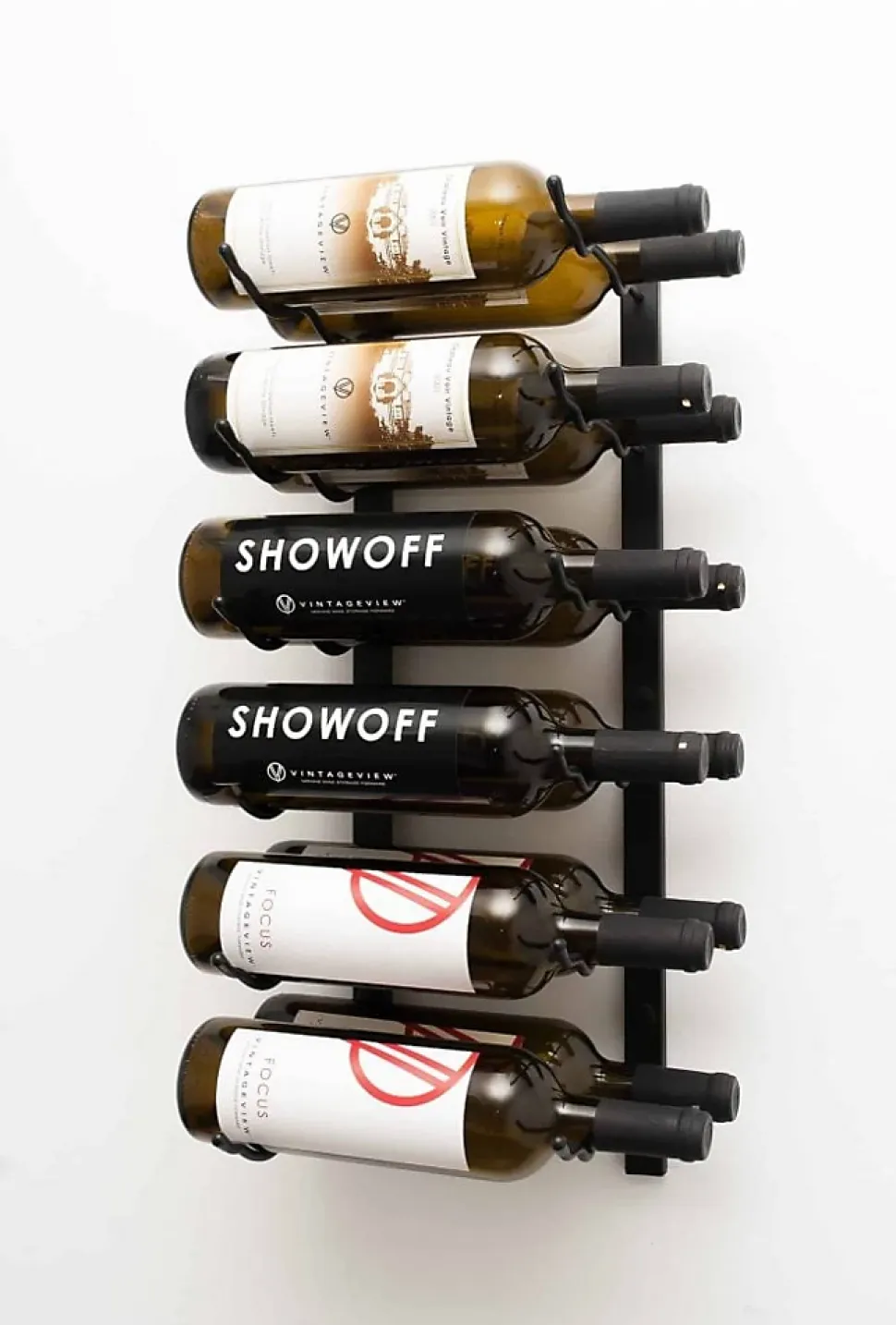 Support à bouteilles Série W2 pour 12 bouteilles, métal noir