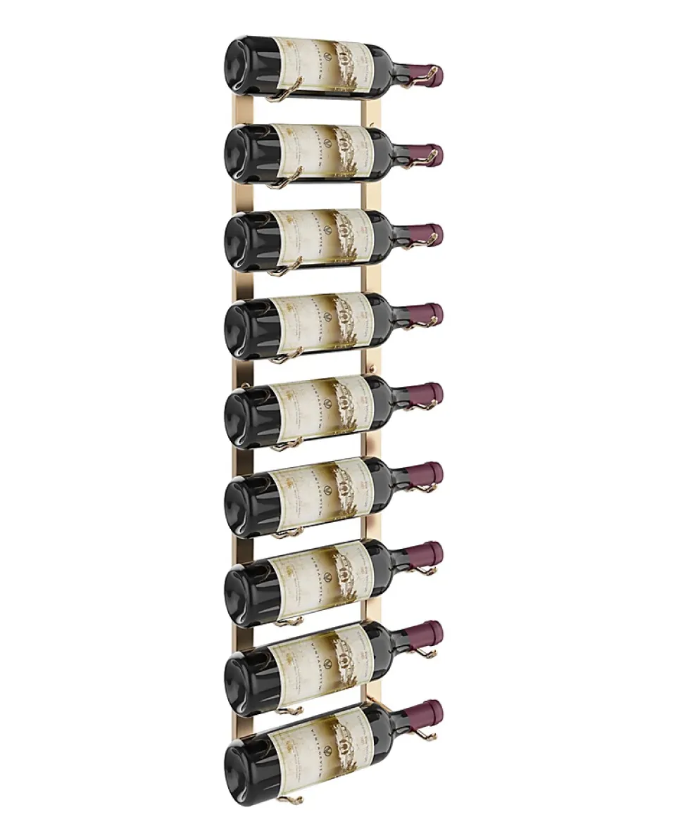 Support à bouteilles Série W3 pour 9 bouteilles, métal doré