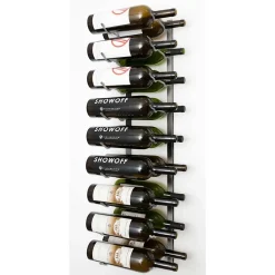 Support à bouteilles Série W Support pour 18 Magnums, métal nickel brossé