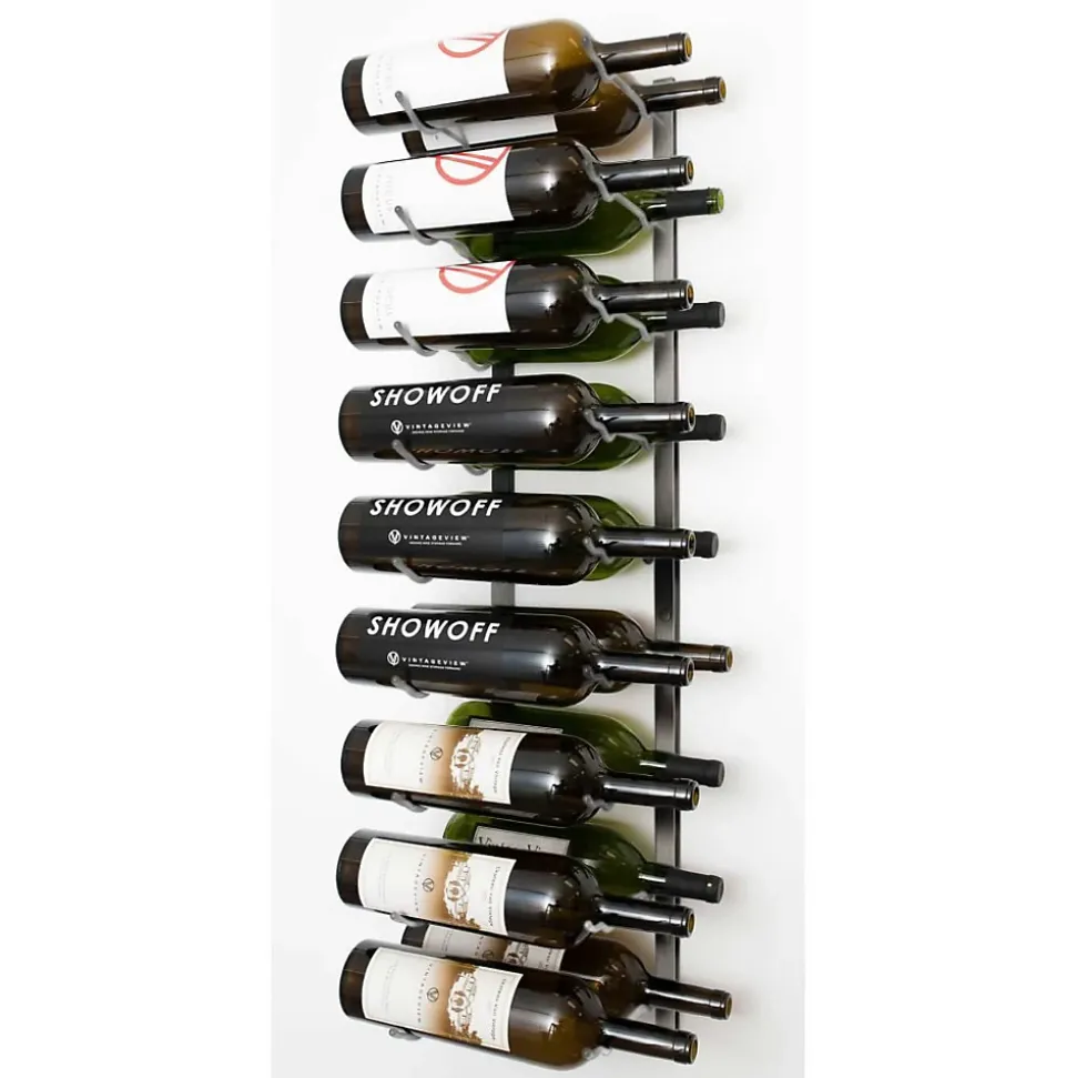 Support à bouteilles Série W Support pour 18 Magnums, métal nickel brossé