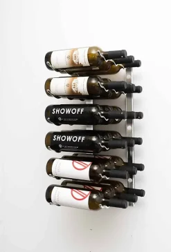 Support à bouteilles Série W2 pour 18 bouteilles, métal fini nickel brossé