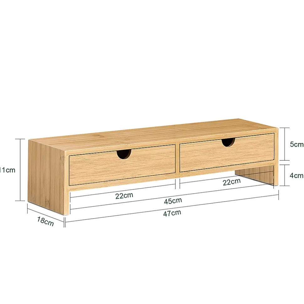 Support d'écran d'ordinateur de Support de Moniteur, 2 Tiroirs, FRG198-N, SoBuy