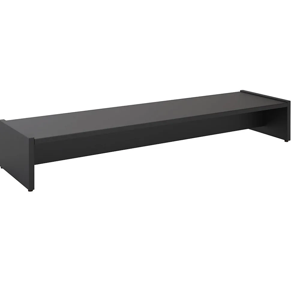 Support d'écran d'ordinateur SCREEN, en mélaminé noir mat