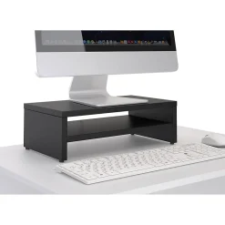 Support d'écran d'ordinateur DISPLAY, en mélaminé noir mat