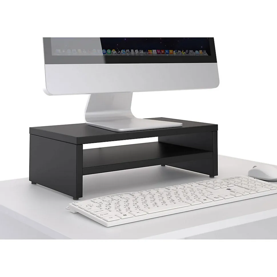 Support d'écran d'ordinateur DISPLAY, en mélaminé noir mat