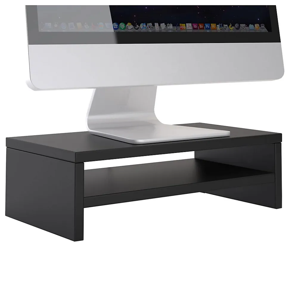 Support d'écran d'ordinateur DISPLAY, en mélaminé noir mat