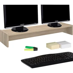 Support d'écran d'ordinateur SCREEN, en mélaminé décor chêne sonoma