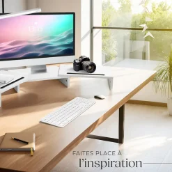 Support de moniteur 3 pièces avec supports pour smartphone
