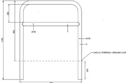Support de vélos tubulaire avec barre transversale fixation a sceller Lot de 18 pièces.