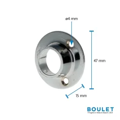 Support Entre-murs pour Barre de penderie en Acier Chromé Diam.20mm - Boulet