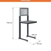 Support informatique sur patins - Ecran 22 pouces - Bleu industriel - W040010009-BI