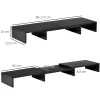 Support moniteur réhausseur d'écran extensible réglable orientable effet bois noir
