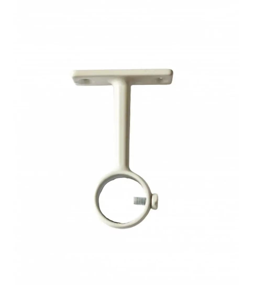 Support Oeil Fixe en Acier Blanc - Tringle Penderie diamètre 20 mm