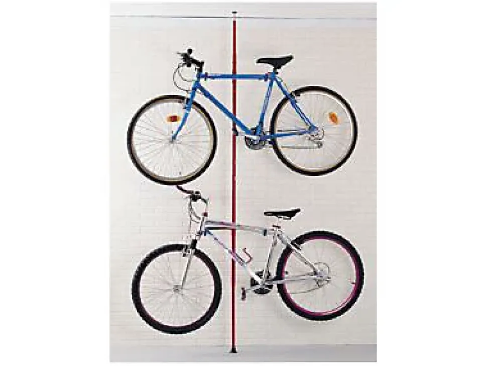 Support pour 2 vélos télescopique Mottez H. 200 cm à 275 cm rouge