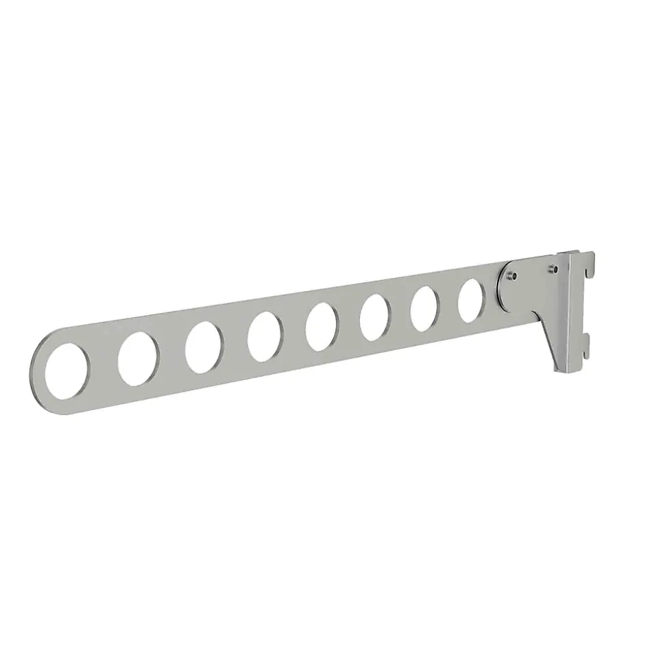 Support pour cintres fixe en acier thermo-laqué gris L. 66 cm