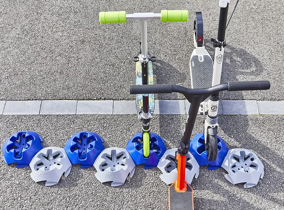 Support trottinette au sol Mottez L. 21 cm gris