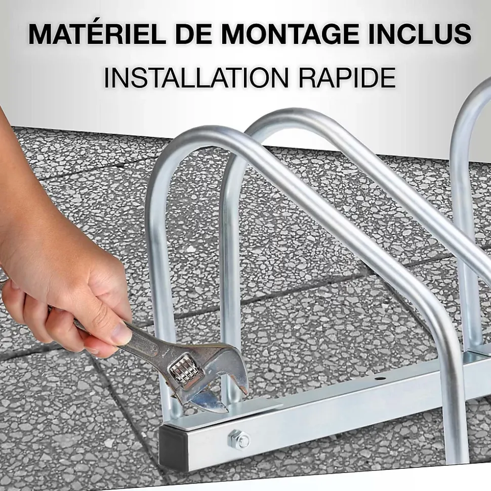 Support Vélo Râtelier DUNLOP - Range Vélo Sol ou Mural 4 Vélos - Support Garage Compact & Robuste - Montage Facile