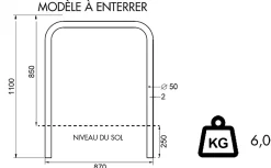 Support vélos tubulaire sans barre tansversale fixation a sceller Lot de 18 pièces.