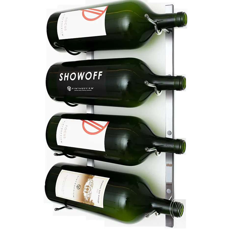 Supports à grandes bouteilles de vin (4 Bouteilles) Chrome
