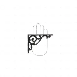 Supports étagères en zamac Diamètre 150 x 115 Fer noir vintage