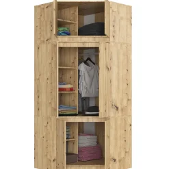 Surmeuble pour armoire AKORD S100 Chêne Artisan 100 cm 2 portes 3 étagères 100x50x55 cm