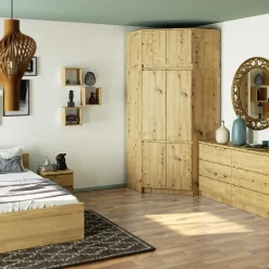 Surmeuble pour armoire AKORD S100 Chêne Artisan 100 cm 2 portes 3 étagères 100x50x55 cm