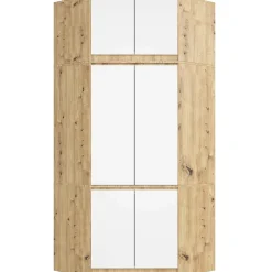 Surmeuble pour armoire AKORD S100 Chêne Artisan 100 cm 2 portes façade Blanche 3 étagères 100x50x55 cm