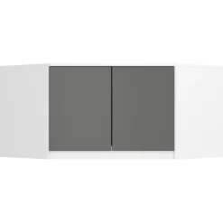 Surmeuble pour armoire AKORD S100 Blanc 100 cm 2 portes façade Gris Graphite 3 étagères 100x50x55 cm