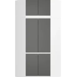 Surmeuble pour armoire AKORD S100 Blanc 100 cm 2 portes façade Gris Graphite 3 étagères 100x50x55 cm