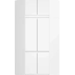 Surmeuble pour armoire AKORD S100 Blanc 100 cm 2 portes façade Blanche 3 étagères 100x50x55 cm