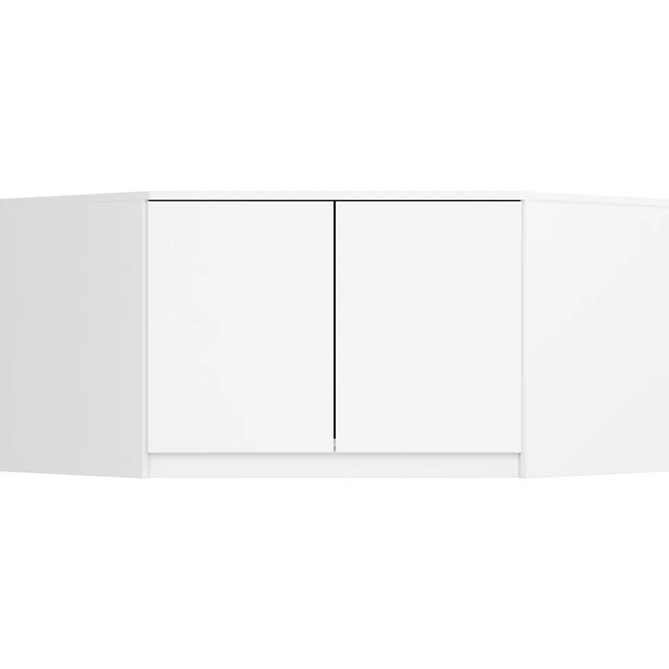 Surmeuble pour armoire AKORD S100 Blanc 100 cm 2 portes façade Blanche 3 étagères 100x50x55 cm