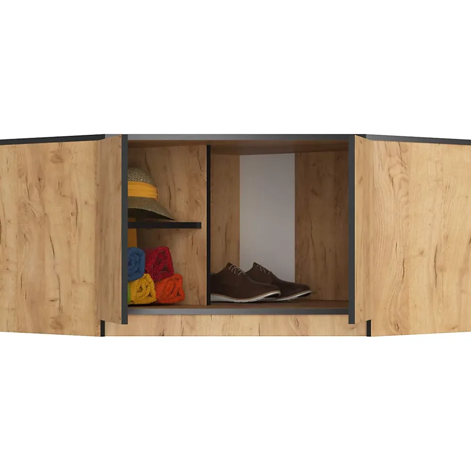 Surmeuble pour armoire AKORD S100 Chêne Craft 100 cm 2 portes 3 étagères 100x50x55 cm
