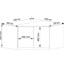 Surmeuble pour armoire AKORD S100 Chêne Craft 100 cm 2 portes 3 étagères 100x50x55 cm