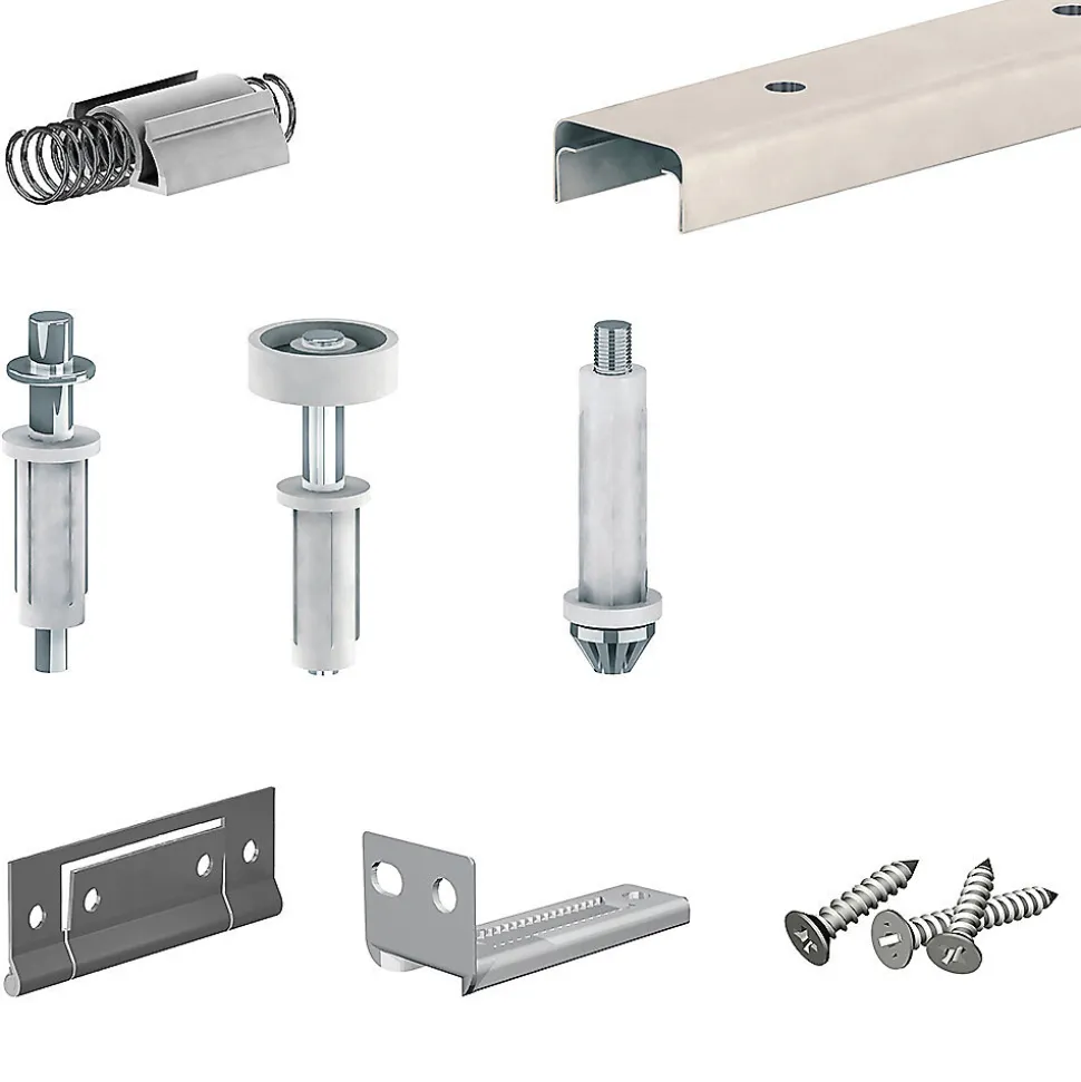 Système coulissant pliant SLID'UP 200 pour porte de placard 4 panneaux - rail 1822 mm - 14 kg