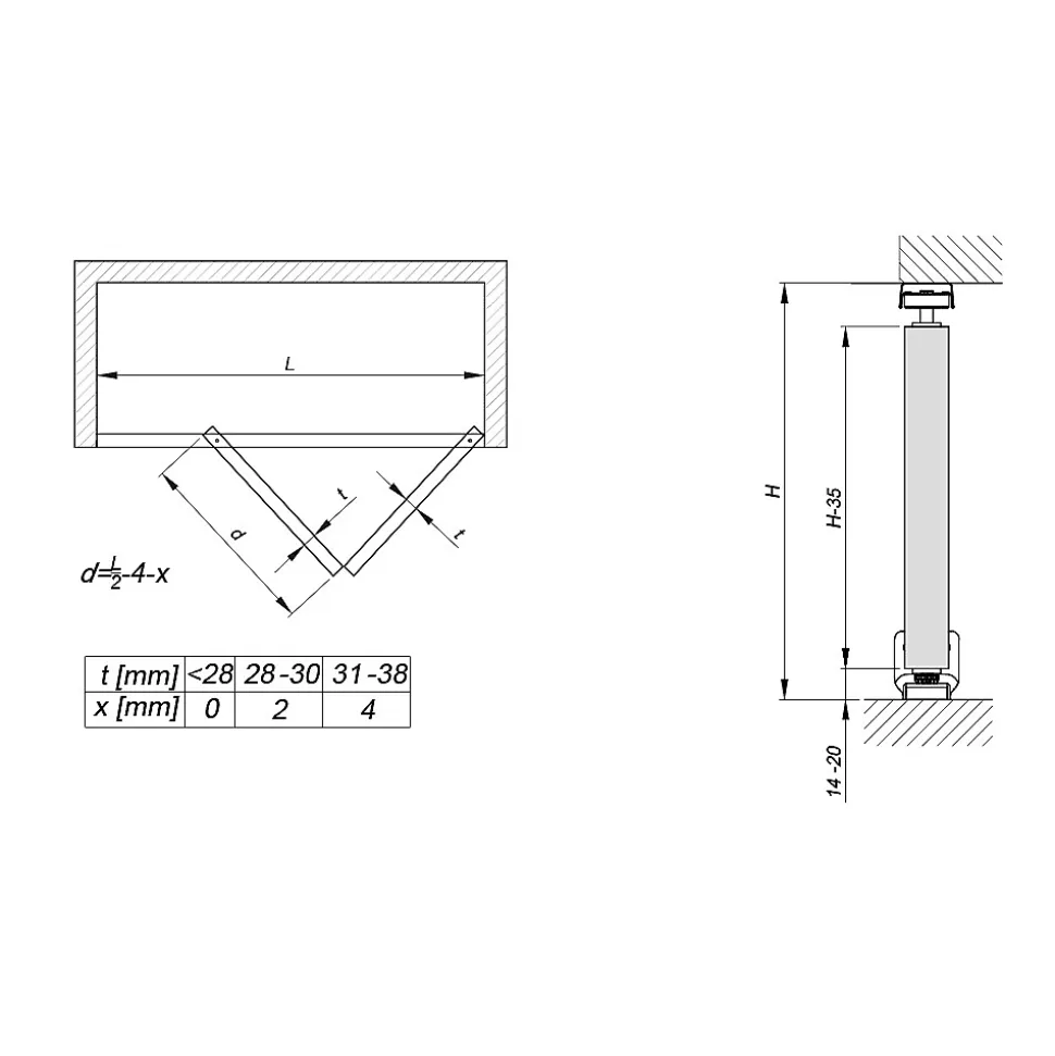 Système coulissant pliant SLID'UP 200 pour porte de placard 2 panneaux - rail 756 mm - 14 kg