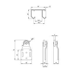 Système coulissant SLID'UP 110 pour 2 portes de placard - rail 1,5 m - 45 kg