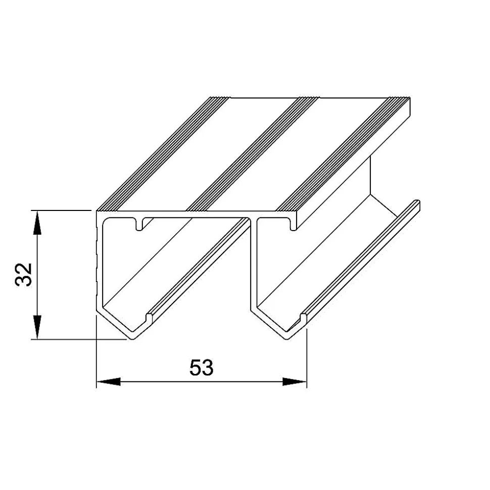 Système coulissant SLID'UP 110 pour 2 portes de placard - rail 1,5 m - 45 kg