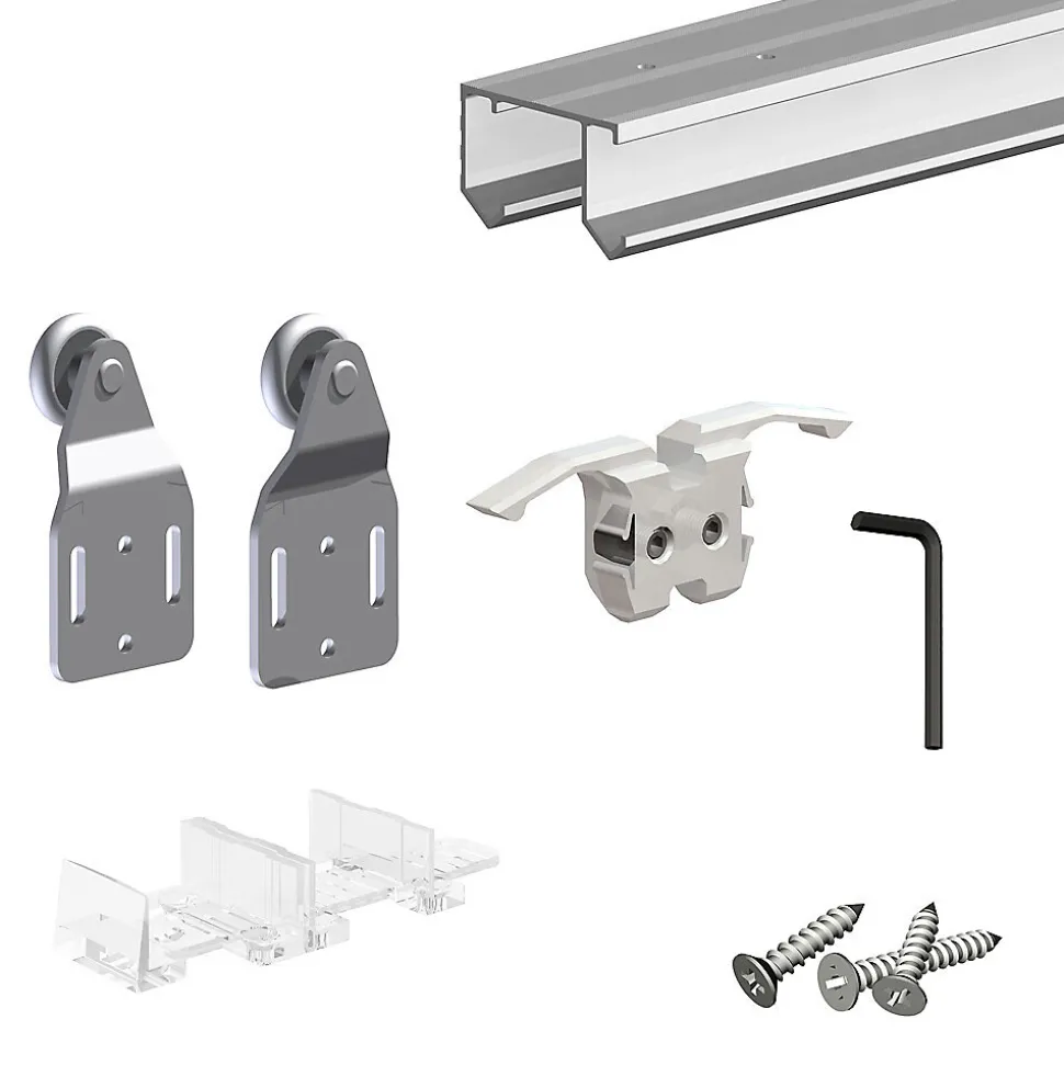 Système coulissant SLID'UP 110 pour 2 portes de placard - rail 1,8 m - 45 kg