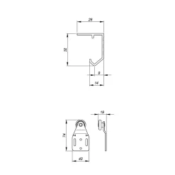 Système coulissant SLID'UP 120 pour 1 porte de placard - rail 1,8 m - 45 kg