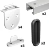 Système coulissant SLID'UP 1900 pour 2 portes de placard - rail 1 m aluminium - 6 kg