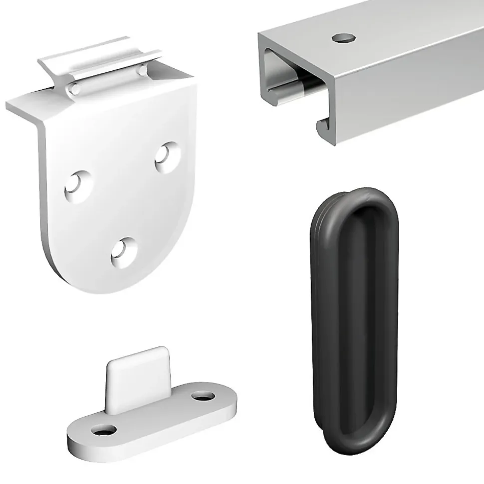 Système coulissant SLID'UP 1900 pour 2 portes de placard - rail 1 m aluminium - 6 kg