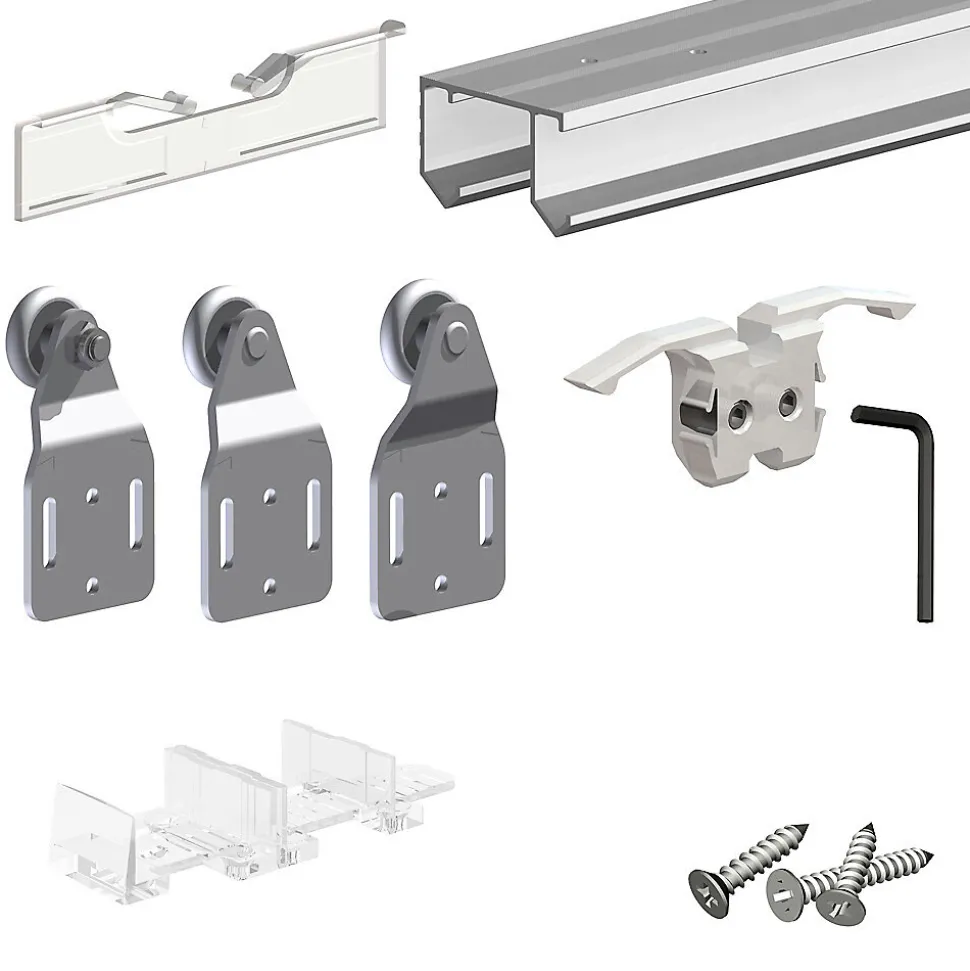 Système coulissant SLID'UP 110 pour 2 ou 3 portes de placard - rail 1,94 m - 45 kg