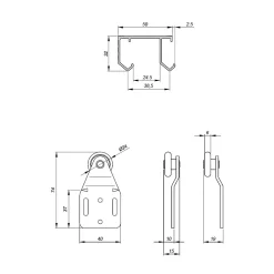 Système coulissant SLID'UP 110 pour 2 ou 3 portes de placard - rail 1,94 m - 45 kg