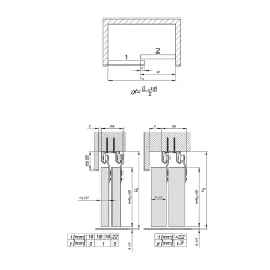 Système coulissant SLID'UP 110 pour 2 portes de placard - rail 1,2 m - 45 kg