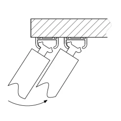 Système coulissant SLID'UP 100 pour 2 portes de placard - rail 1,5 m - 9 kg